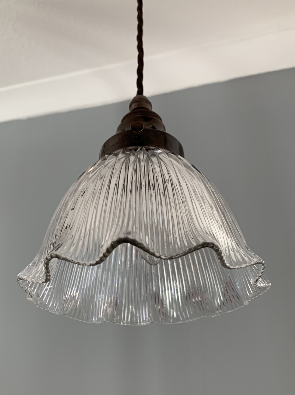 c1910 Small Holophane Ceiling Light, Rewired  View VII