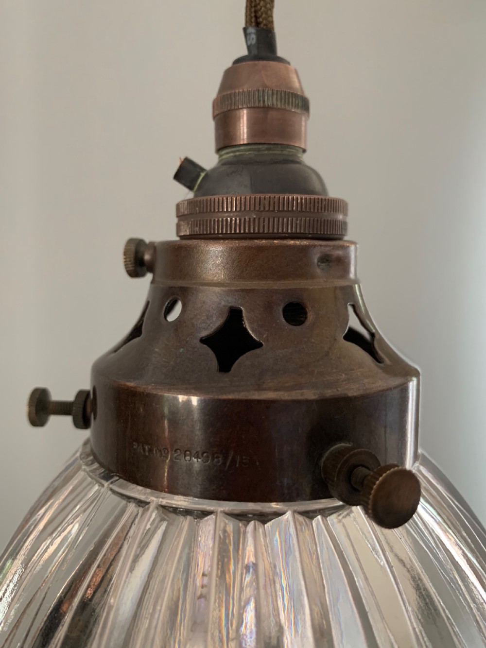 c1910 Small Holophane Ceiling Light, Rewired  View VIII