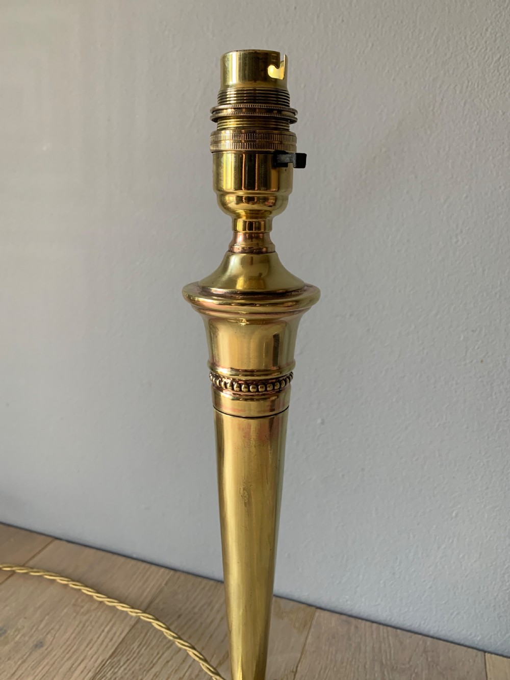 1920’s Brass Torch Table Lamp, Rewired and Pat tested  View III