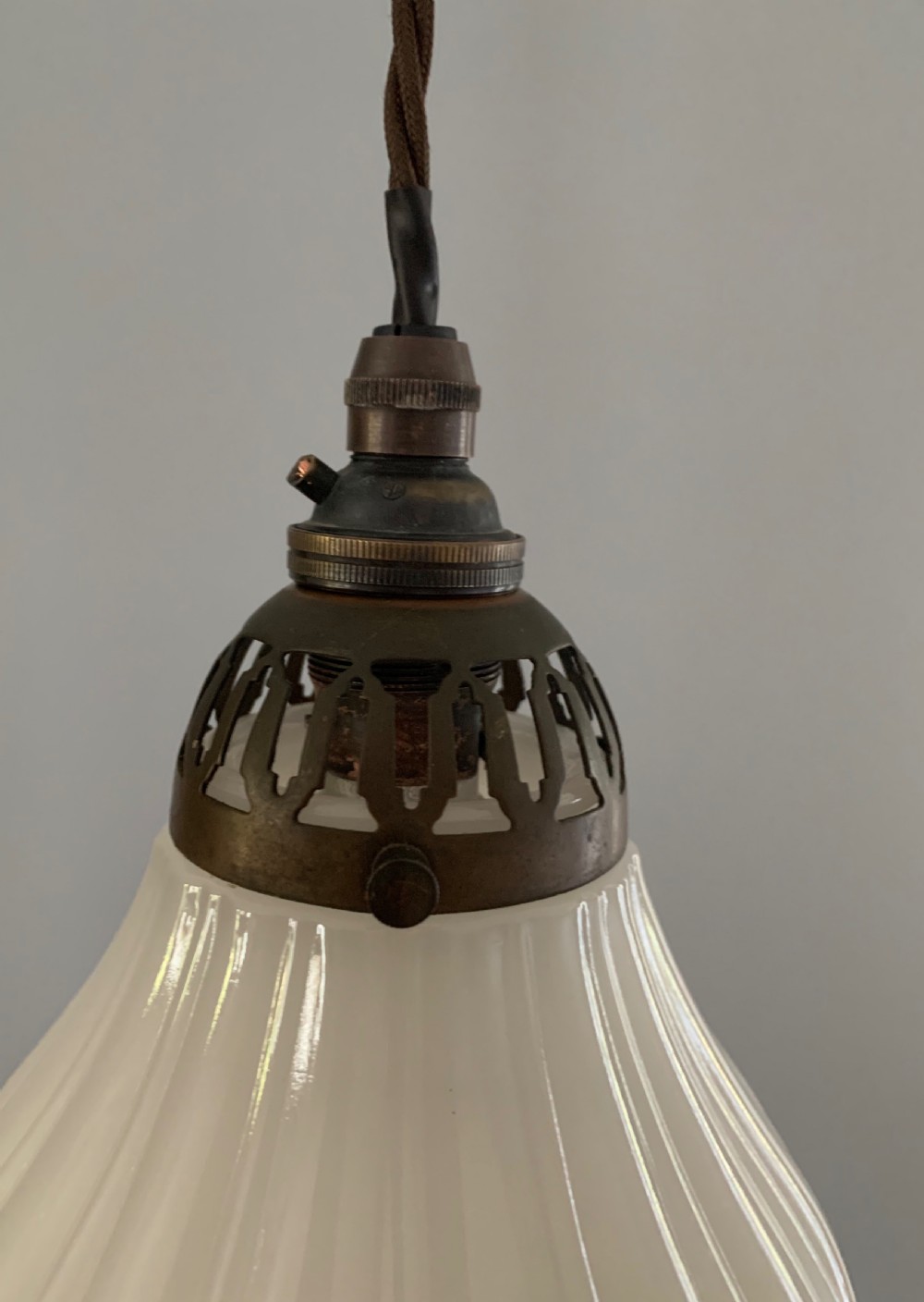Moonstone Opaque Milk Glass Pendant Ceiling Light, Lamp, Shade View V