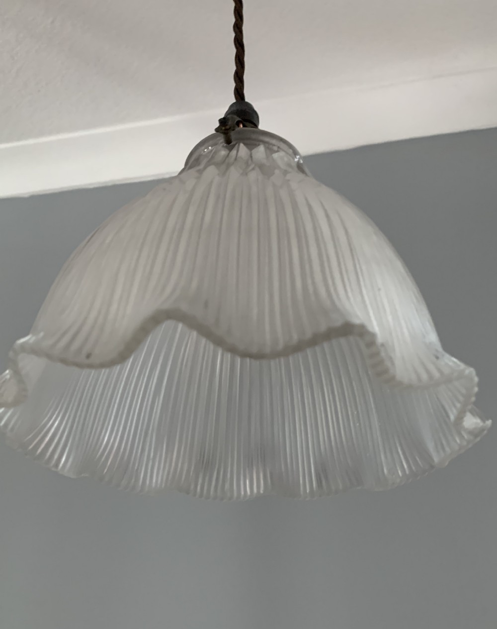Holophane 1909 Stamped Ceiling Light, Lamp, Shade, Rewired  View VII