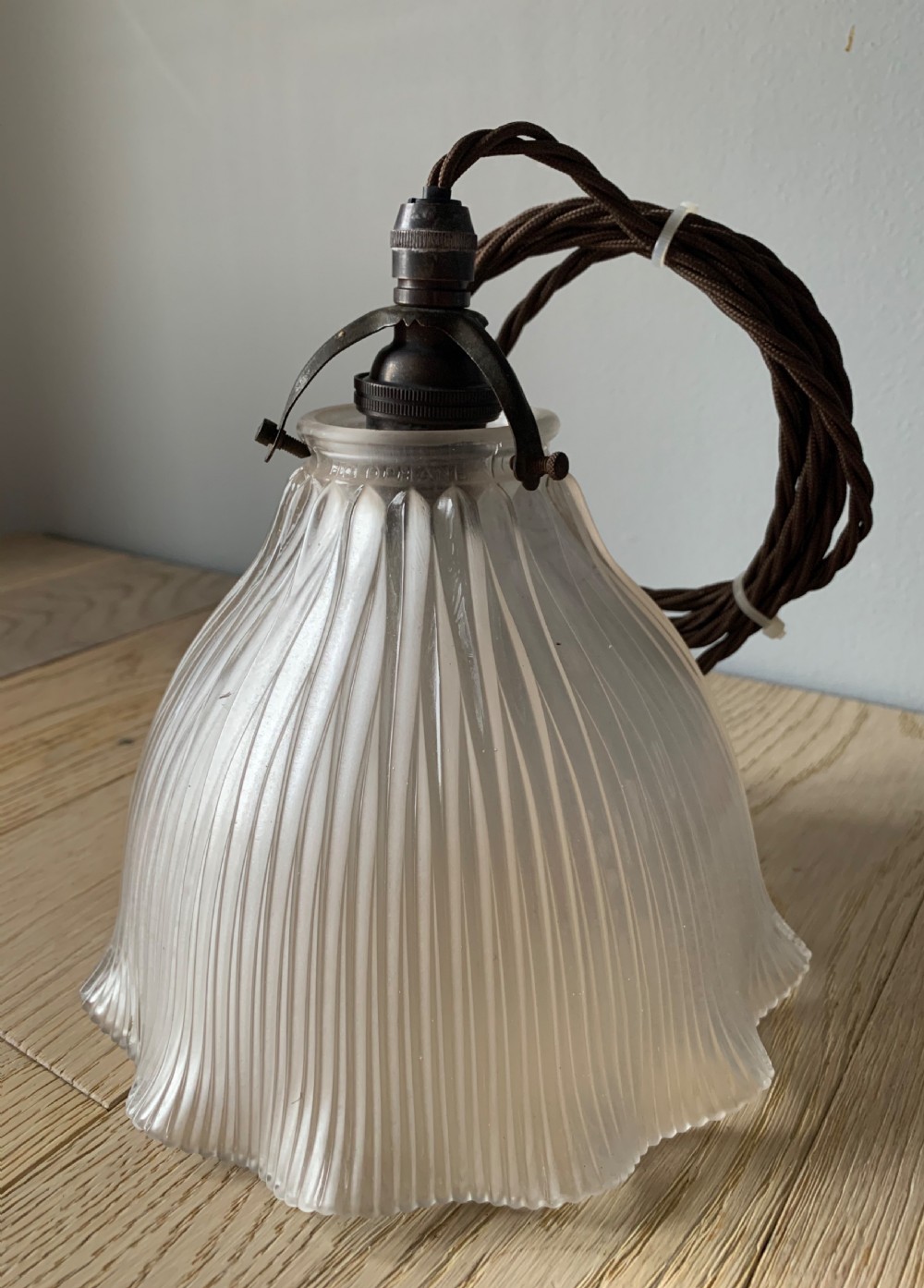 Holophane 1909 Stamped Ceiling Light, Lamp, Shade, Rewired  View XII