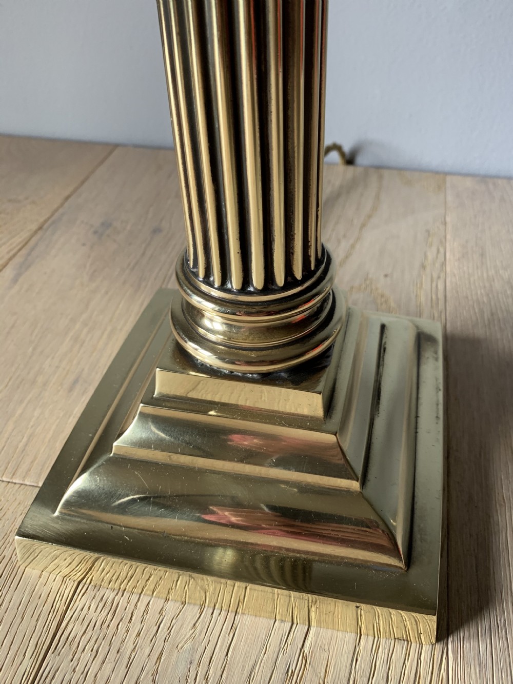 Quality Brass Corinthian Column Table Lamp, Rewired and PAT tested View V