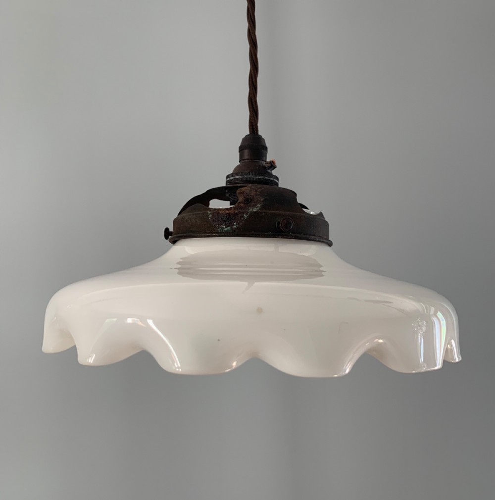 German Ceiling Lamp c1920; By Schott Jena Autosit; Rewired 