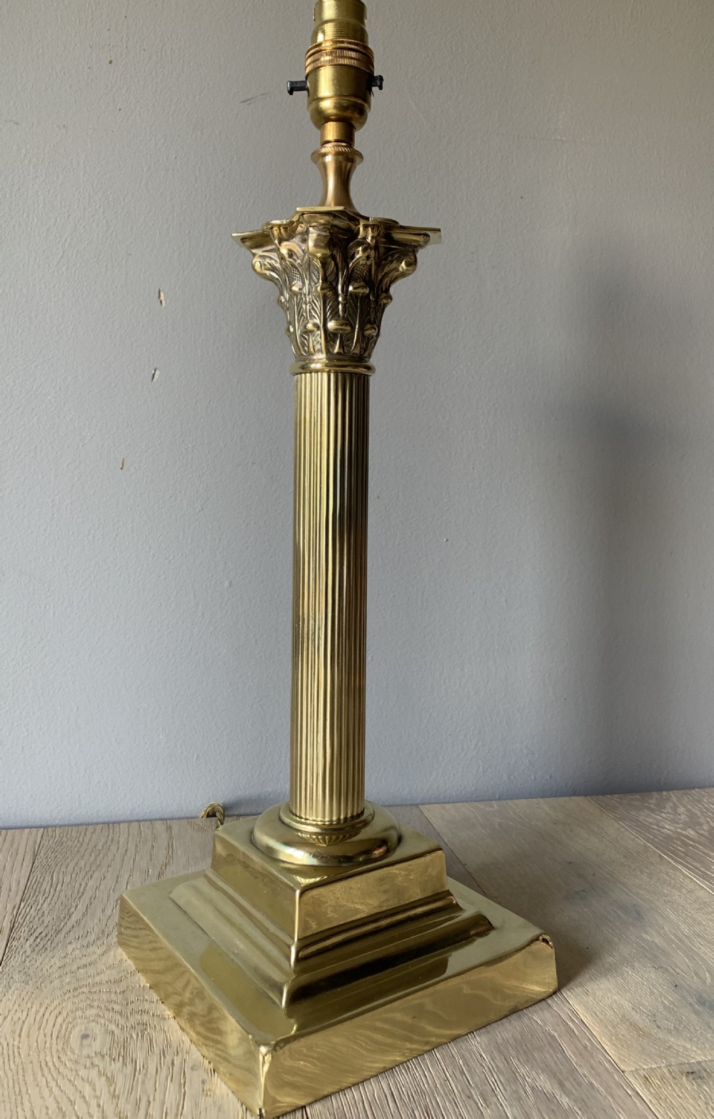 Brass Corinthian Column Table Lamp, Rewired and Pat tested