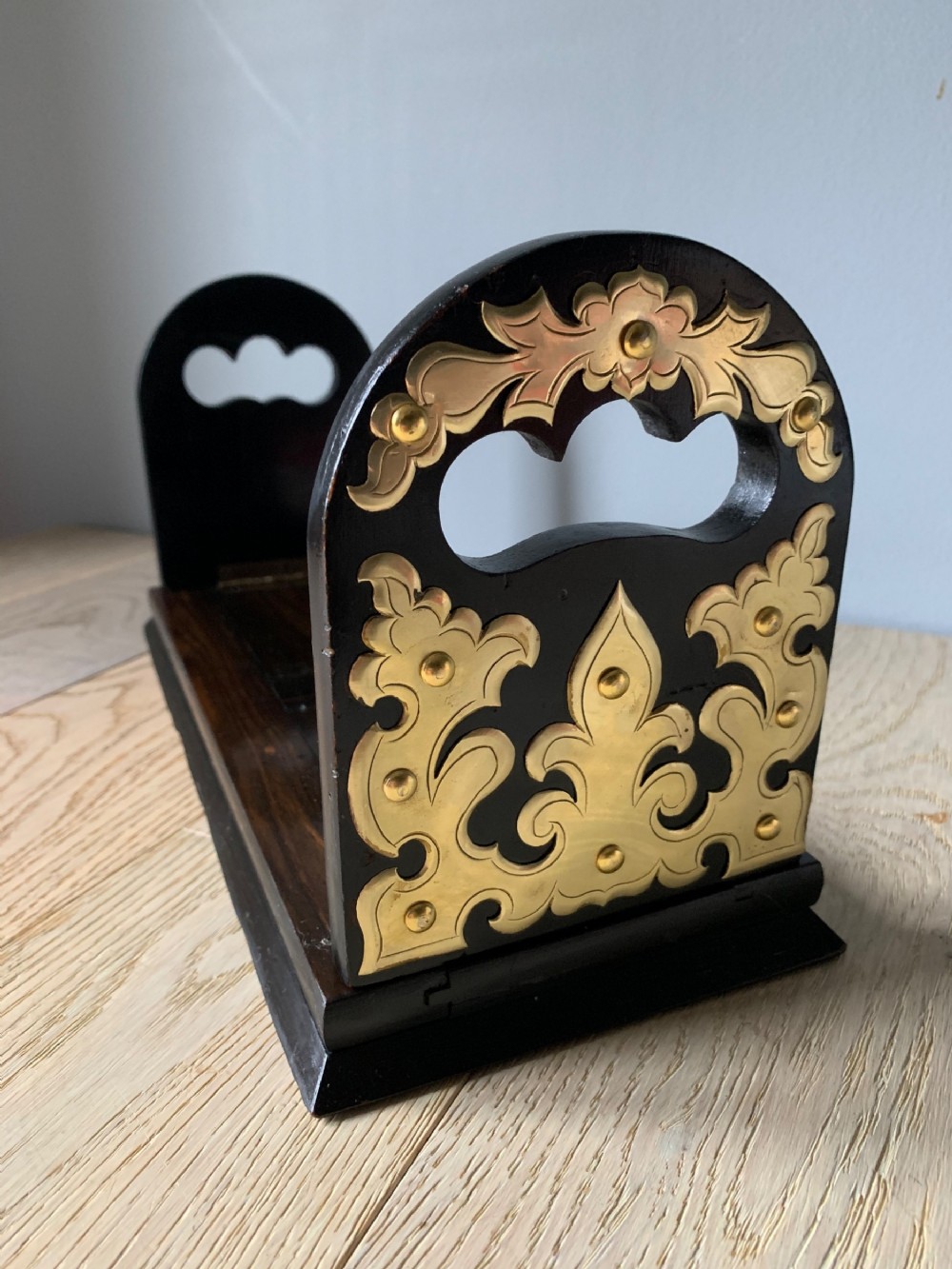 Fine Victorian Coromandel & Brass Book Slide 