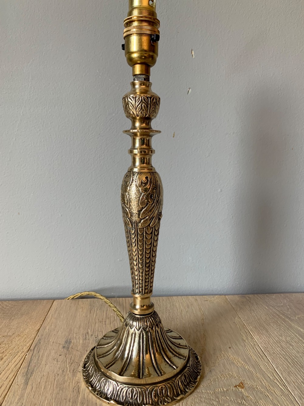 Rococo Style Brass Table Lamp, Rewired and Pat tested  View V