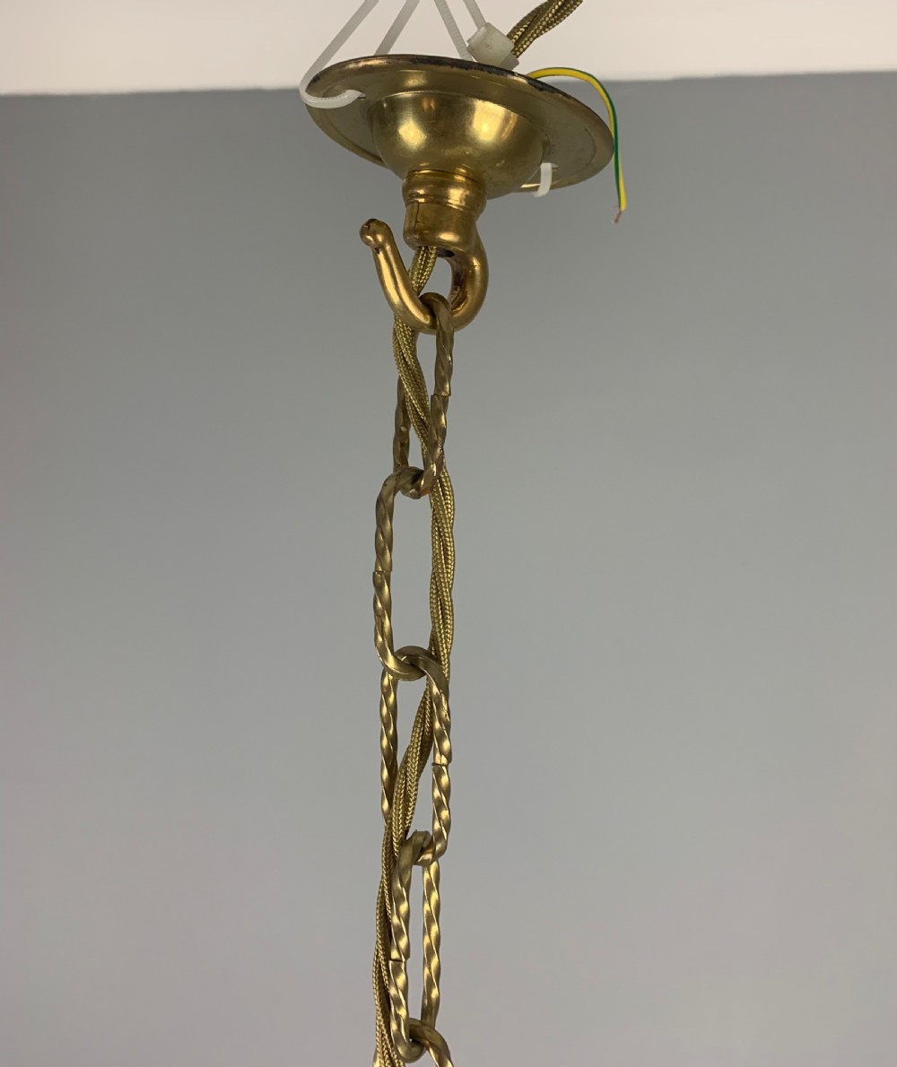 Edwardian Chapel Ceiling Light; Original Shade; Rewired  View VII