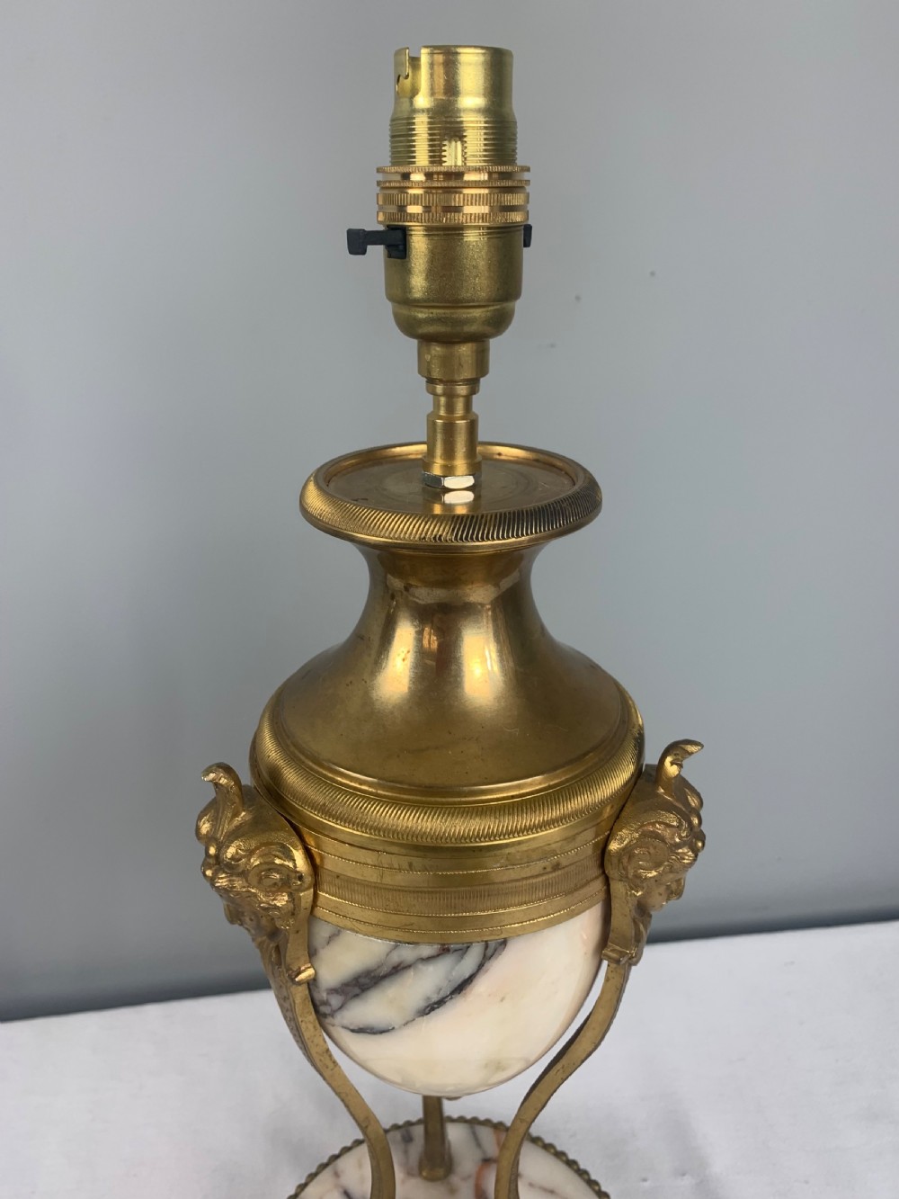 French Marble Ormolu Table Lamp, c1900, Rewired and Pat tested  View V
