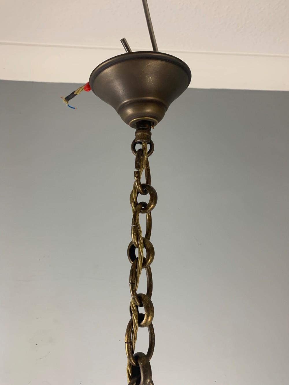 Large Aged Gilt Brass French Lantern, Rewired  View XIII