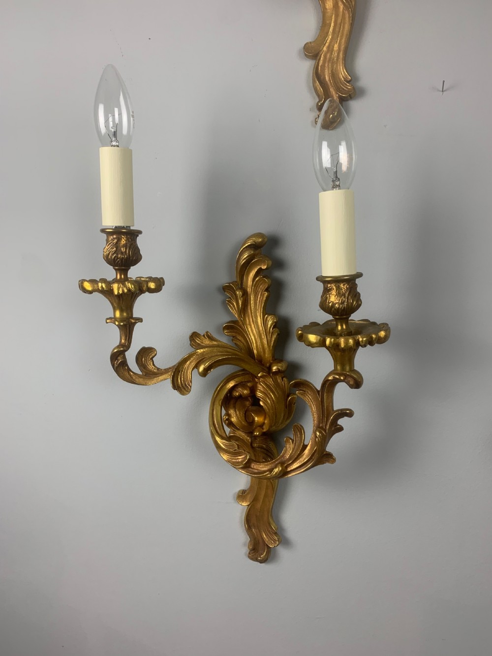 Set of 4 French Gilt Bronze Wall Lights, Rewired  View VI