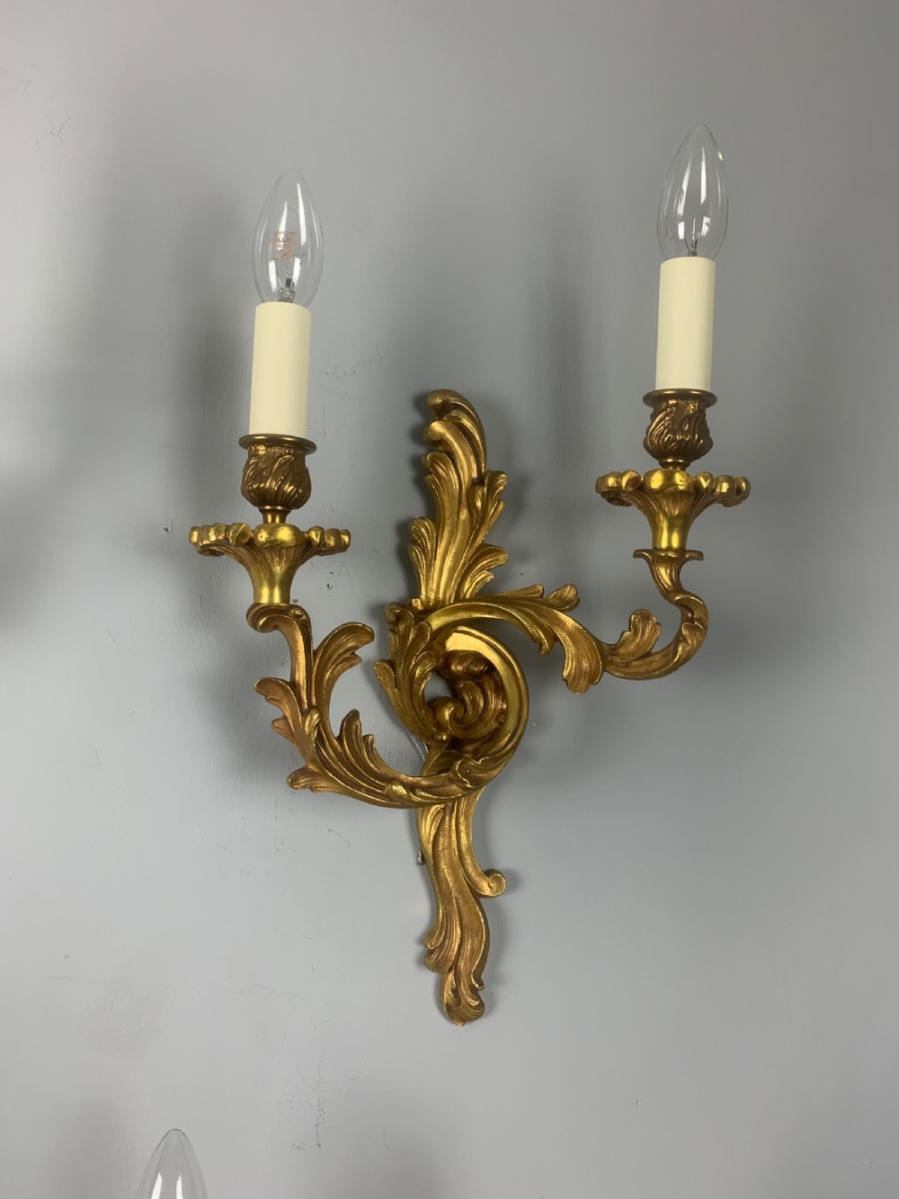 Set of 4 French Gilt Bronze Wall Lights, Rewired  View VIII