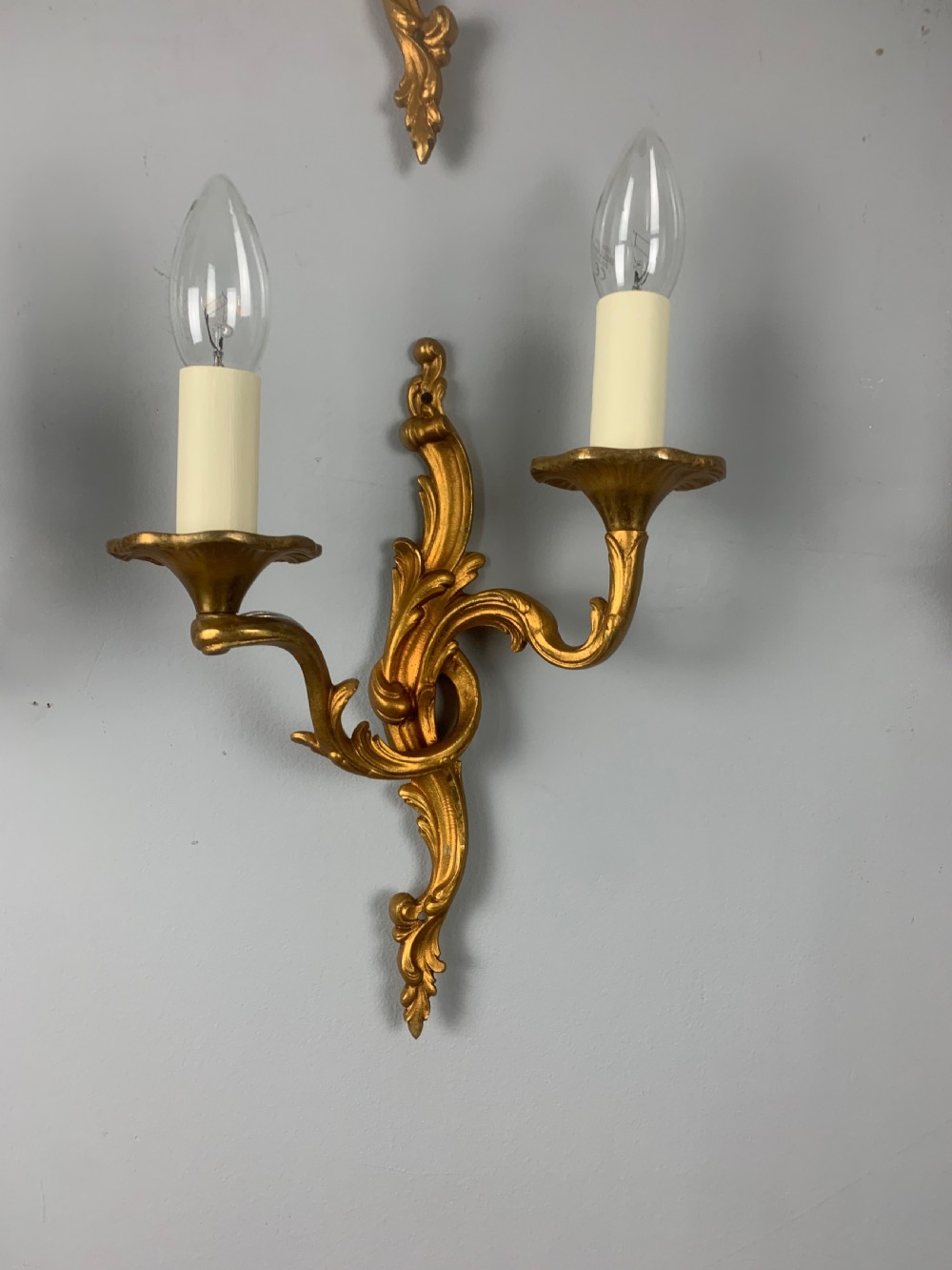 Set of 6 Gilt Bronze French Wall Lights, Rewired  View VII