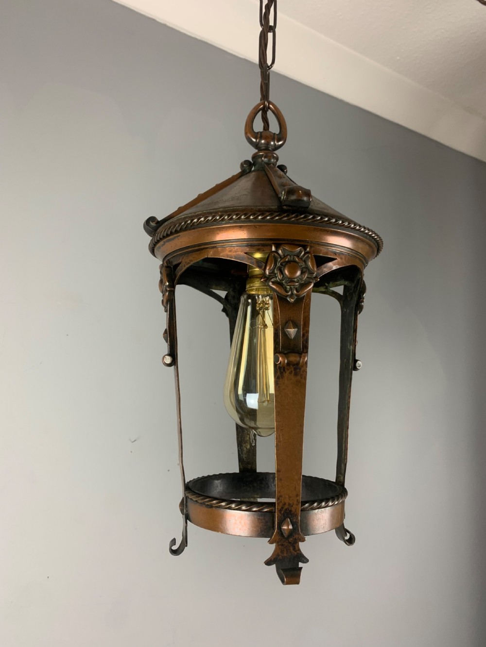 Arts & Crafts Copper Pendant Lantern View IV