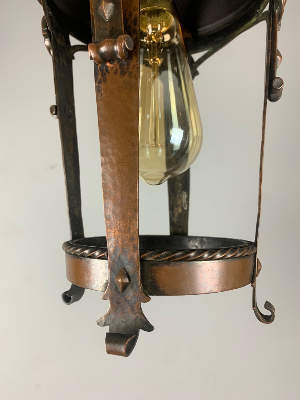 Arts & Crafts Copper Pendant Lantern View VII