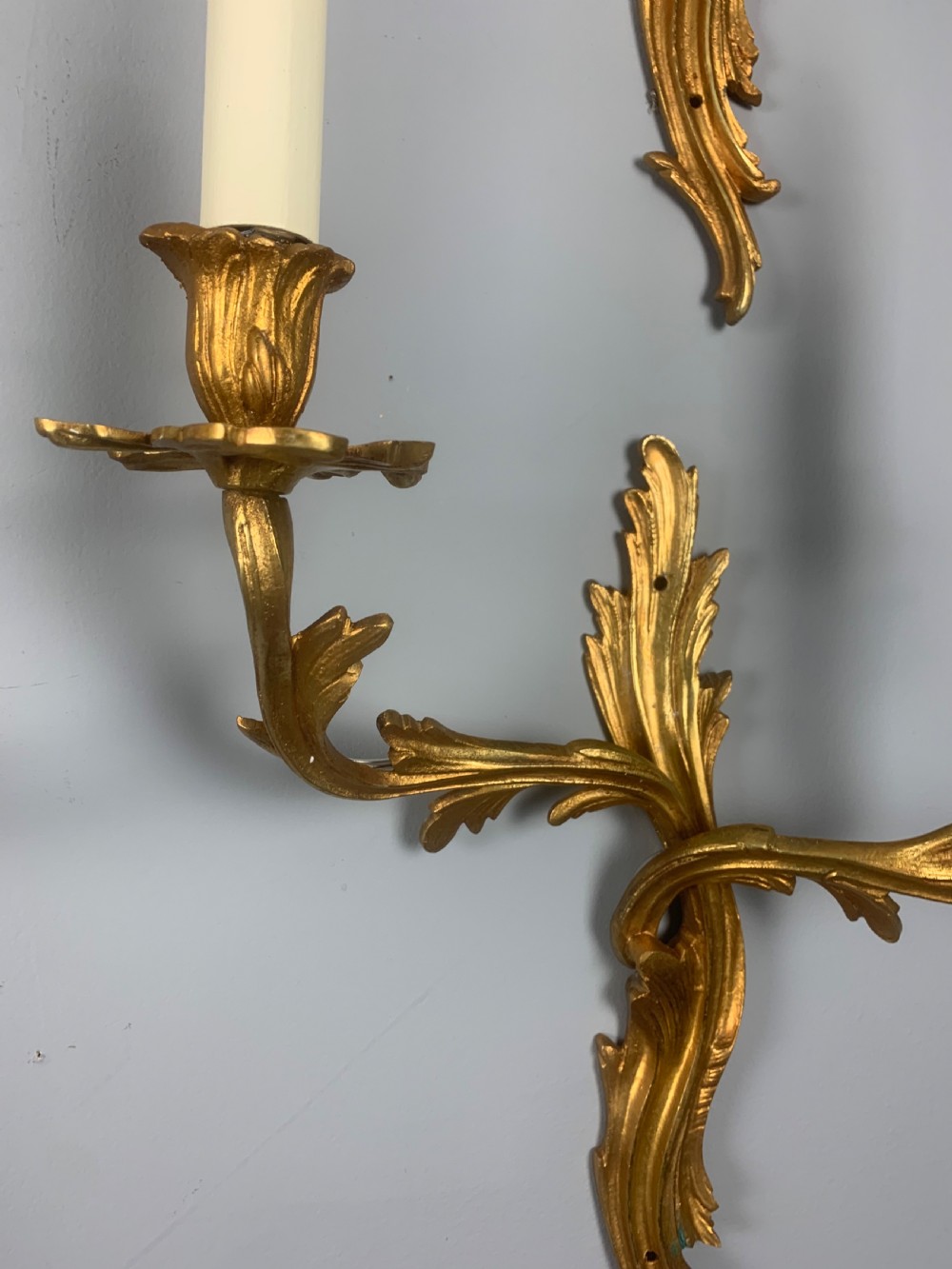 Set of 6 Large Rococo Gilt French Antique Wall Lights  View V