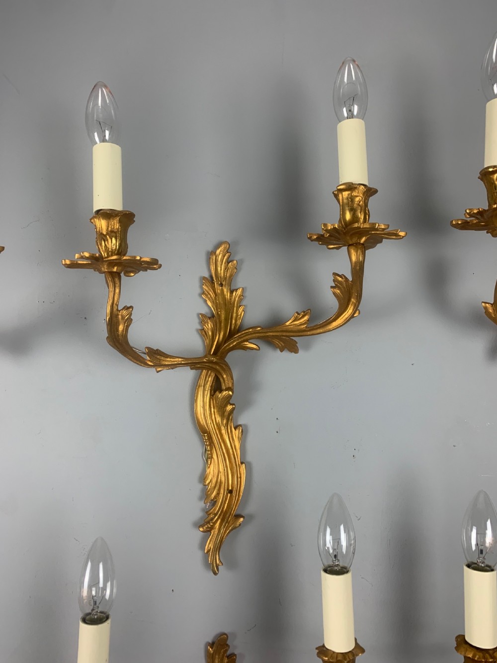 Set of 6 Large Rococo Gilt French Antique Wall Lights  View VIII