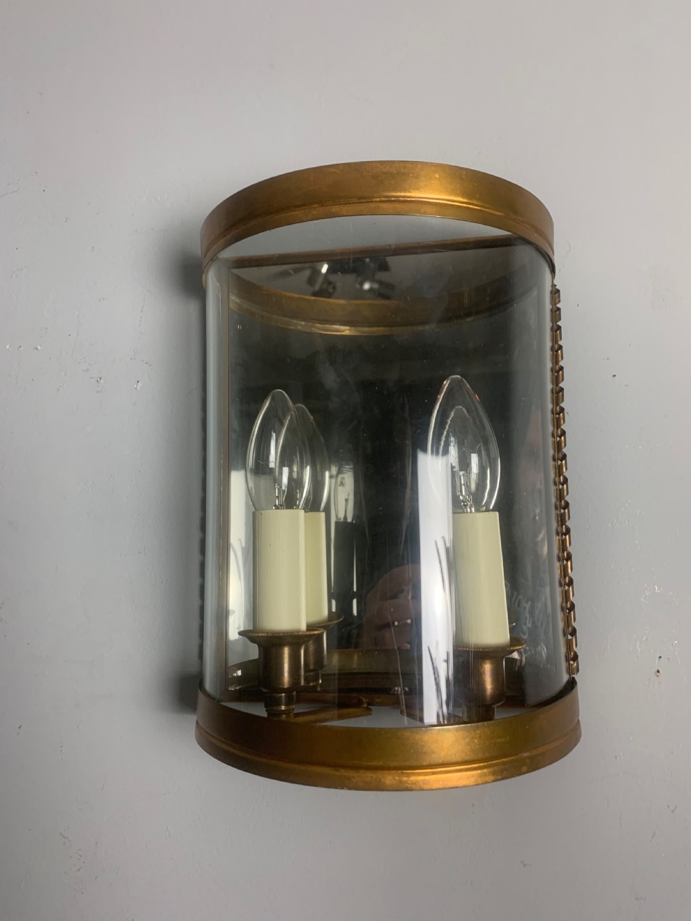 French Single Toleware Convex Half Antique Lantern Wall Light View II