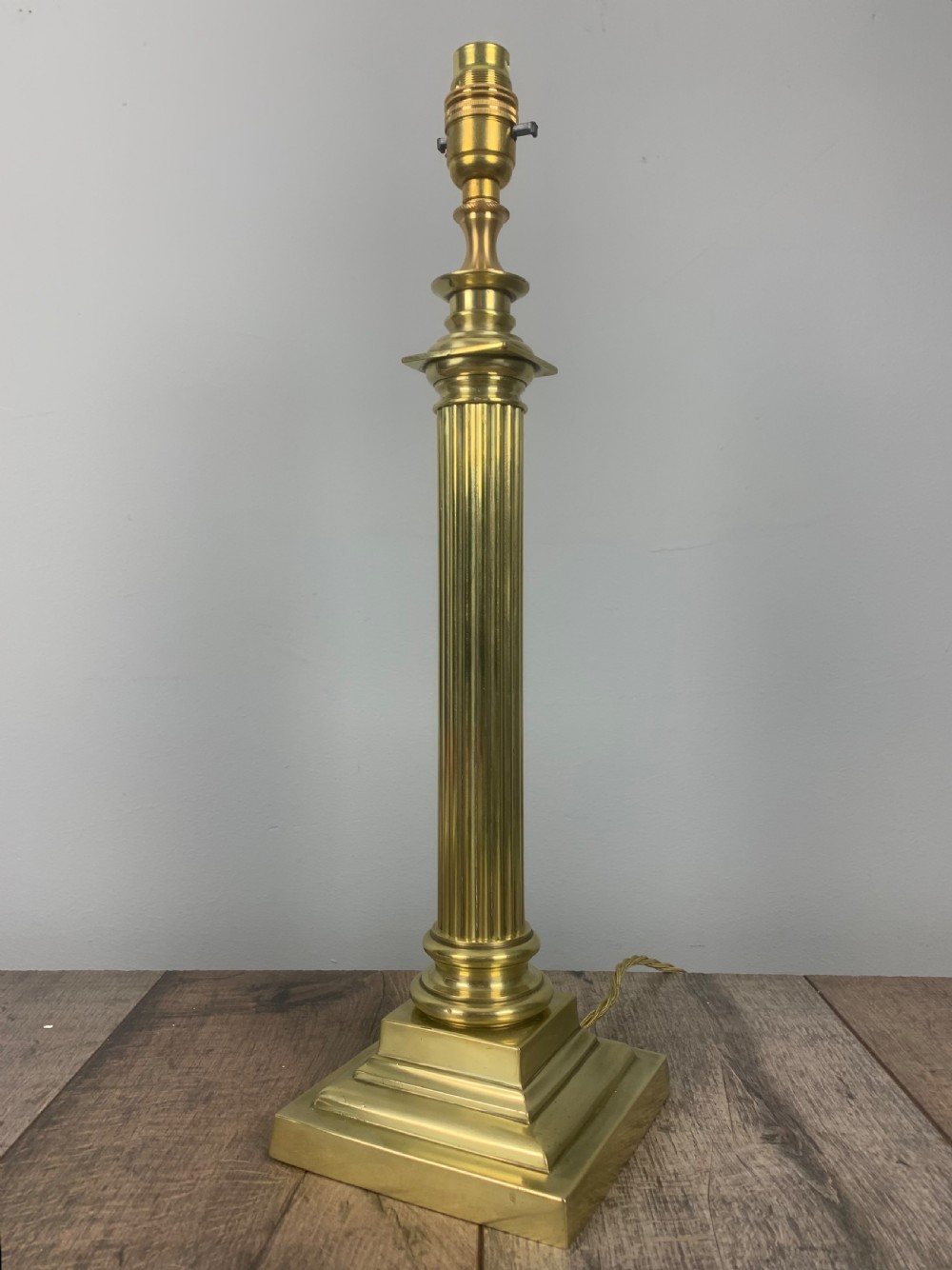 Victorian Hinks & Sons Brass Column Table Lamp, Rewired and Pat tested  View IX