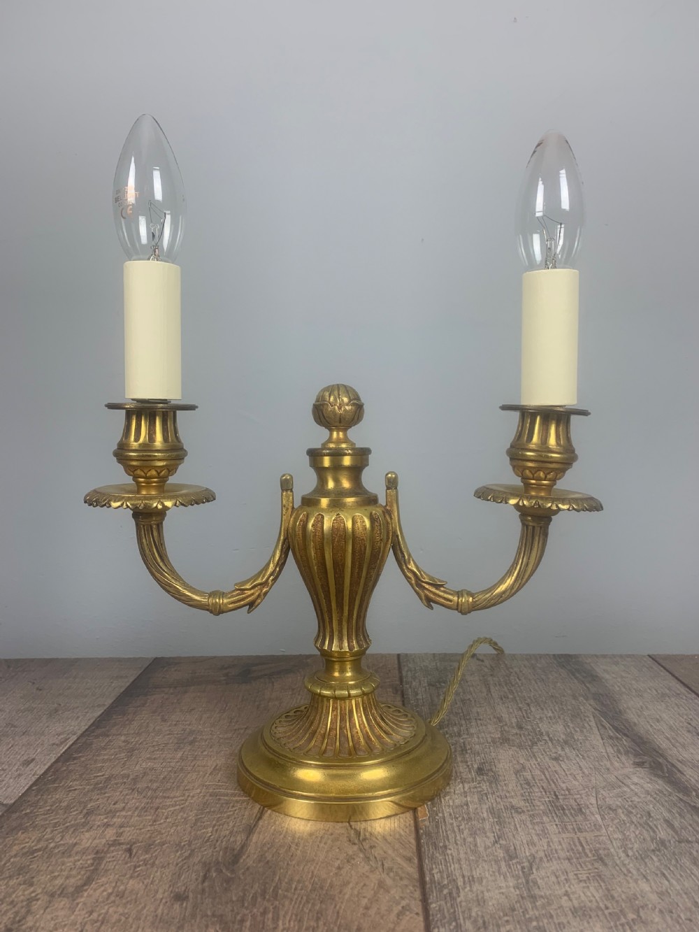 French Bronze Antique Candelabra Table Lamp  View II