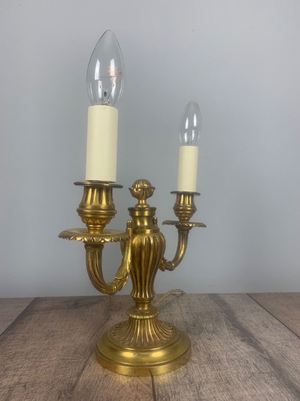 French Bronze Antique Candelabra Table Lamp  View III