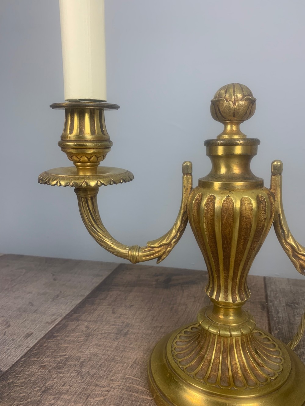 French Bronze Antique Candelabra Table Lamp  View IV
