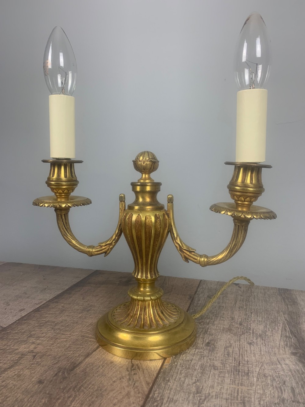 French Bronze Antique Candelabra Table Lamp  View V
