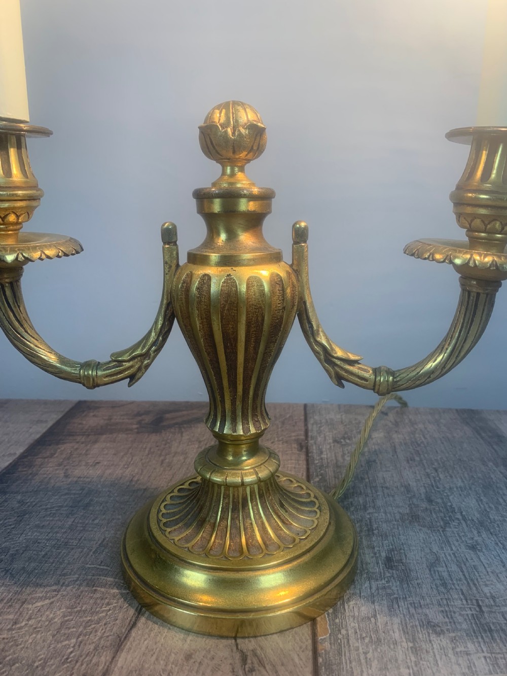 French Bronze Antique Candelabra Table Lamp  View VI