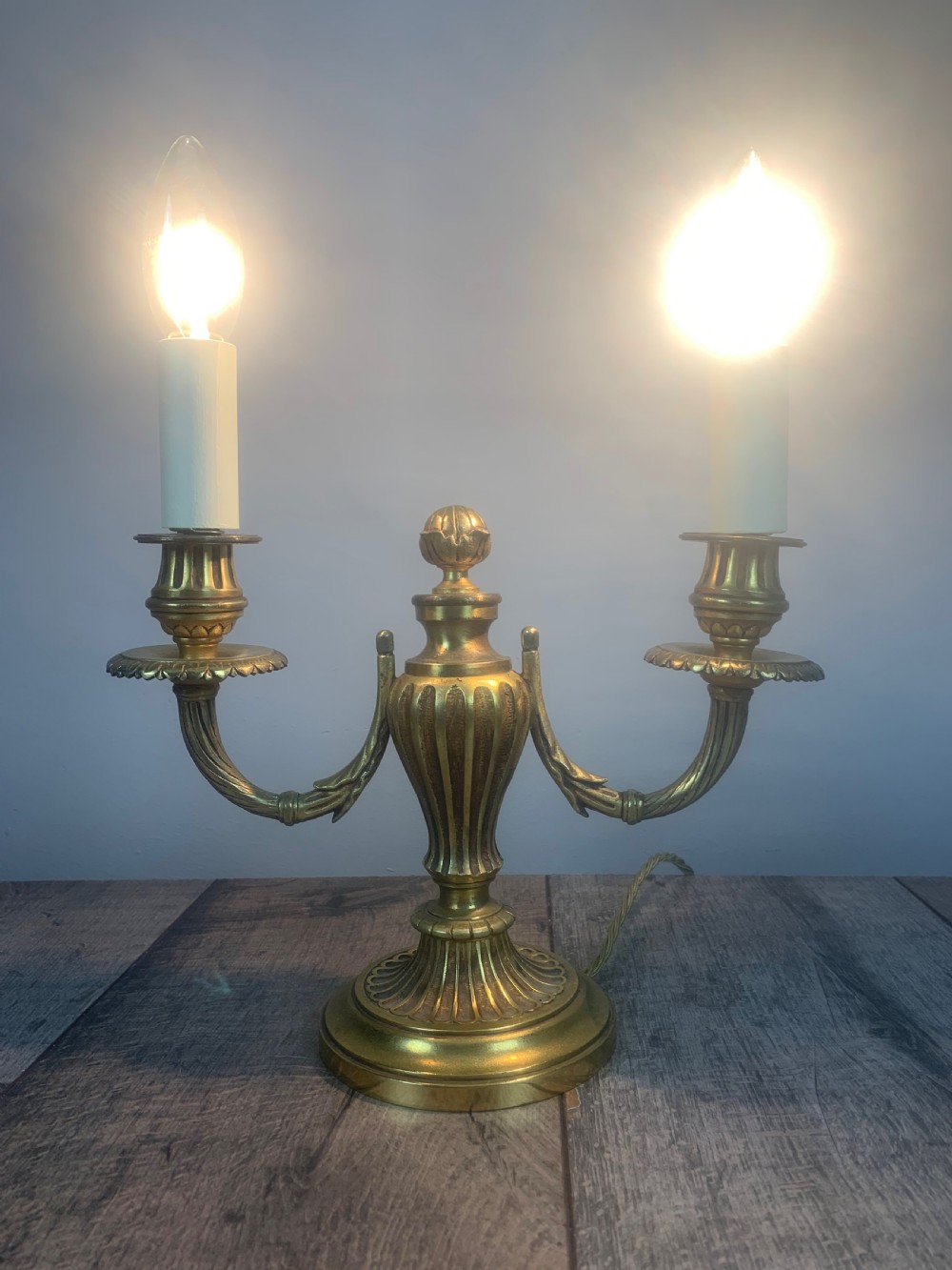 French Bronze Antique Candelabra Table Lamp  View VIII