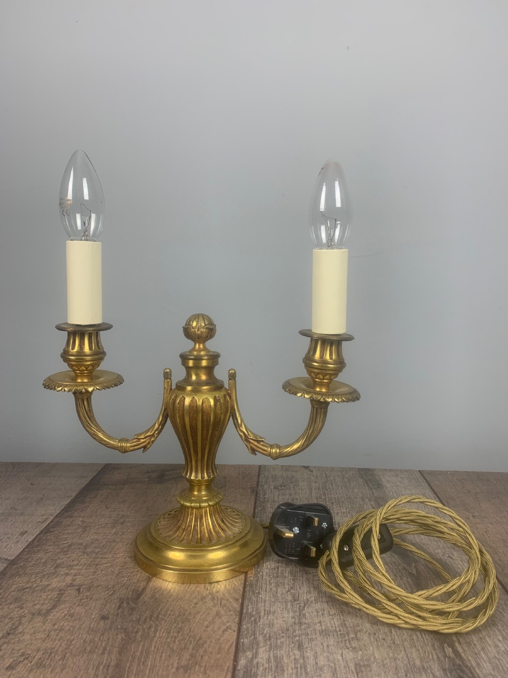 French Bronze Antique Candelabra Table Lamp  View IX