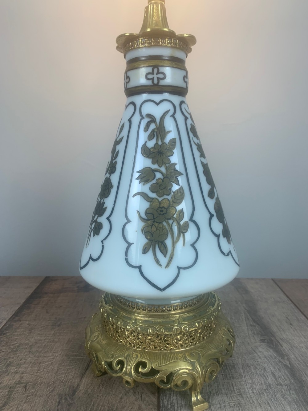 French Antique Table Lamp, Rewired  View II