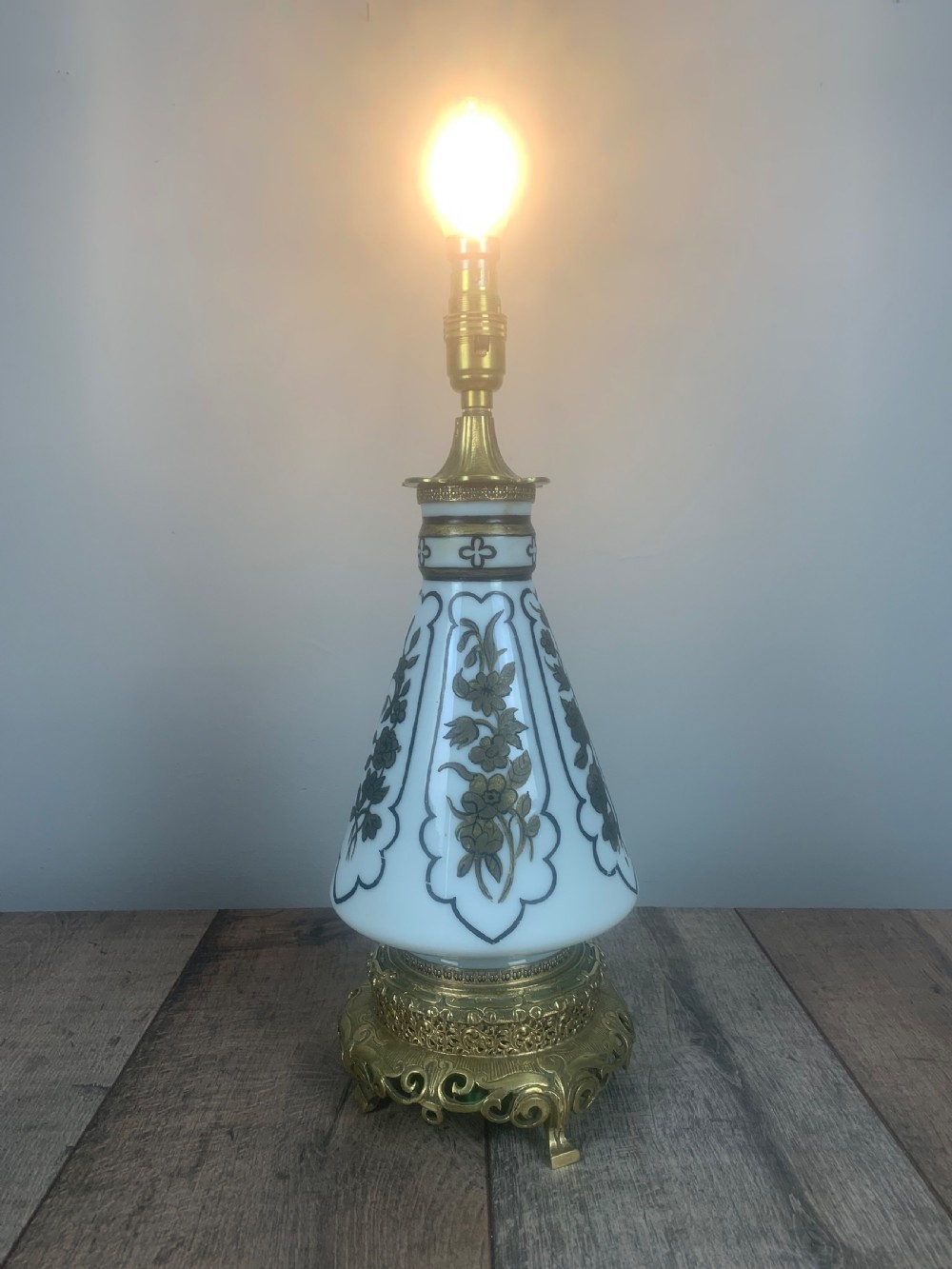 French Antique Table Lamp, Rewired  View III