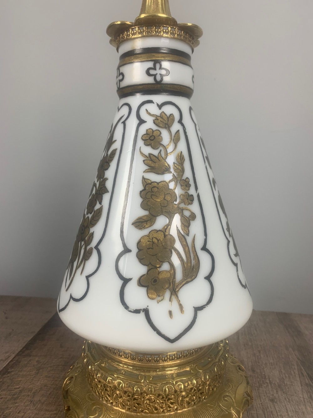 French Antique Table Lamp, Rewired  View V