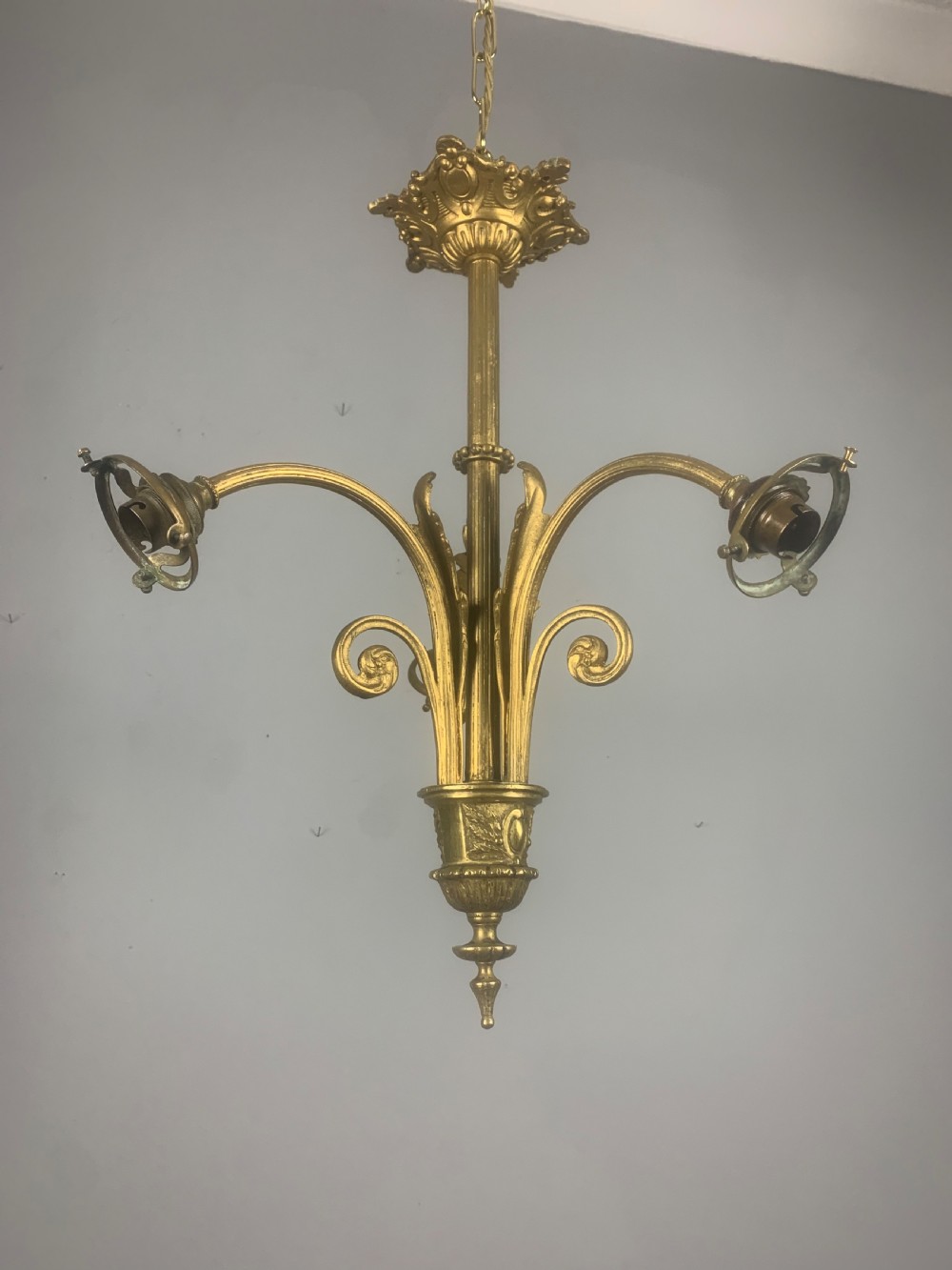 French 19th Century 3 Light Chandelier Ceiling Light 