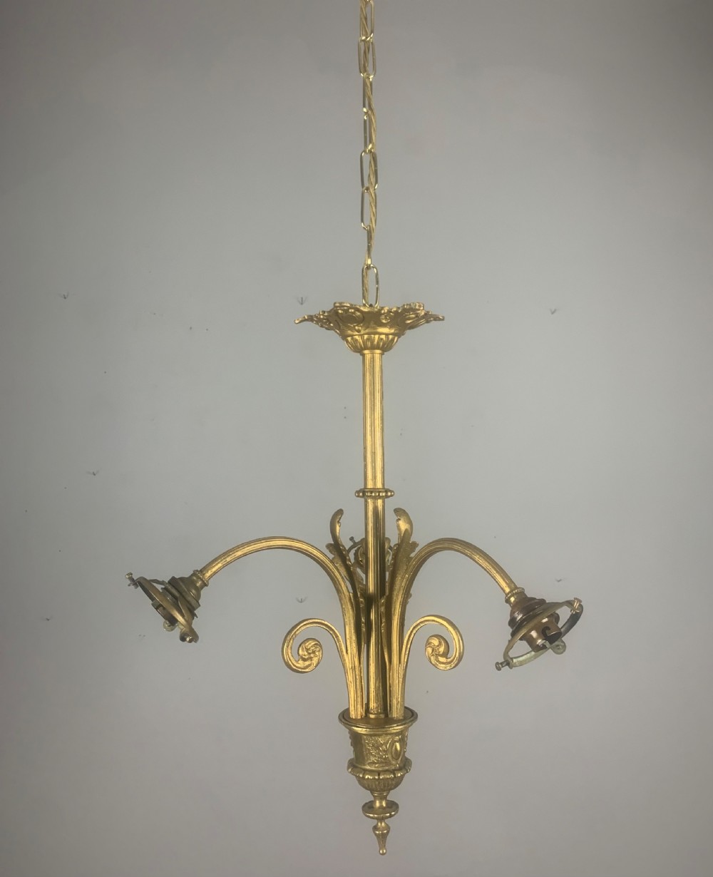 French 19th Century 3 Light Chandelier Ceiling Light  View V