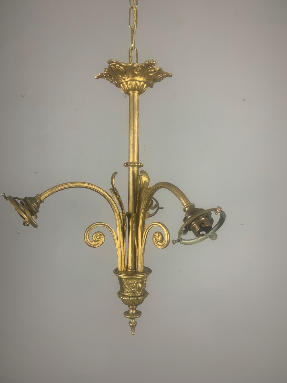 French 19th Century 3 Light Chandelier Ceiling Light  View XI