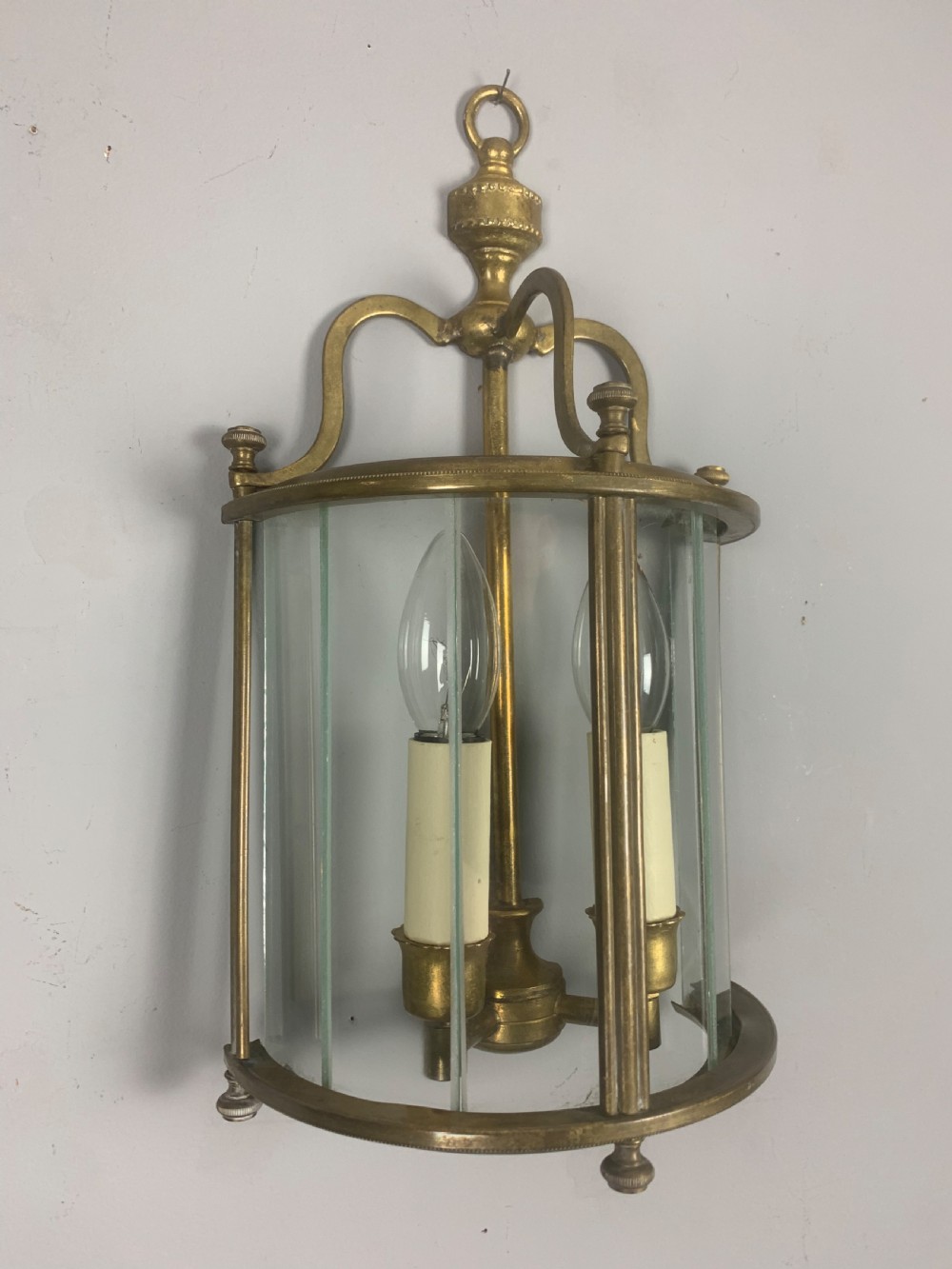 Single English Brass Half Wall Lantern Wall Light  View II