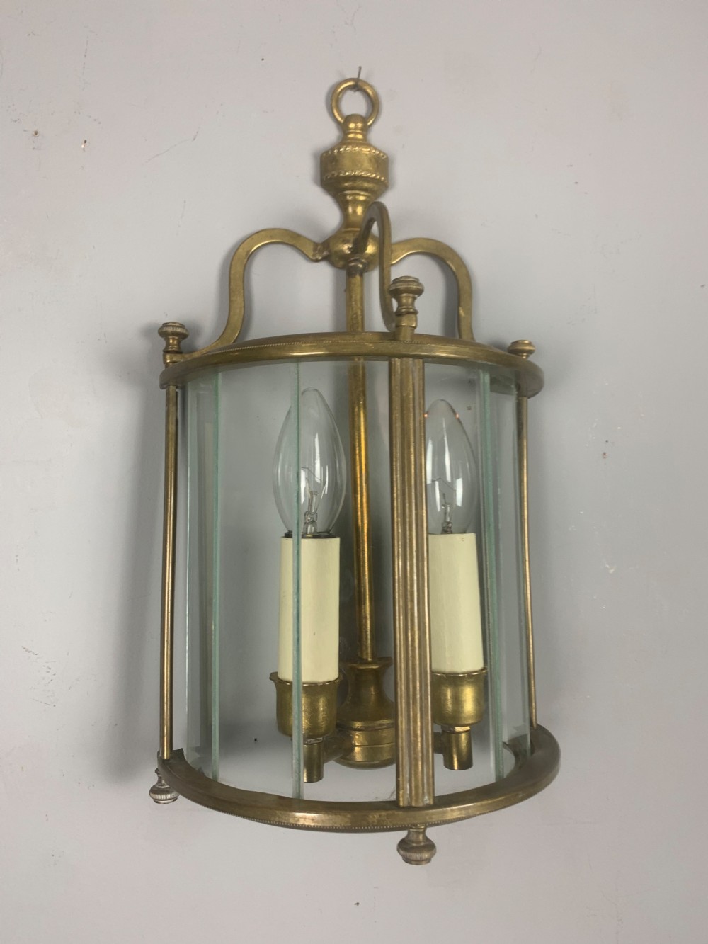 Single English Brass Half Wall Lantern Wall Light  View III