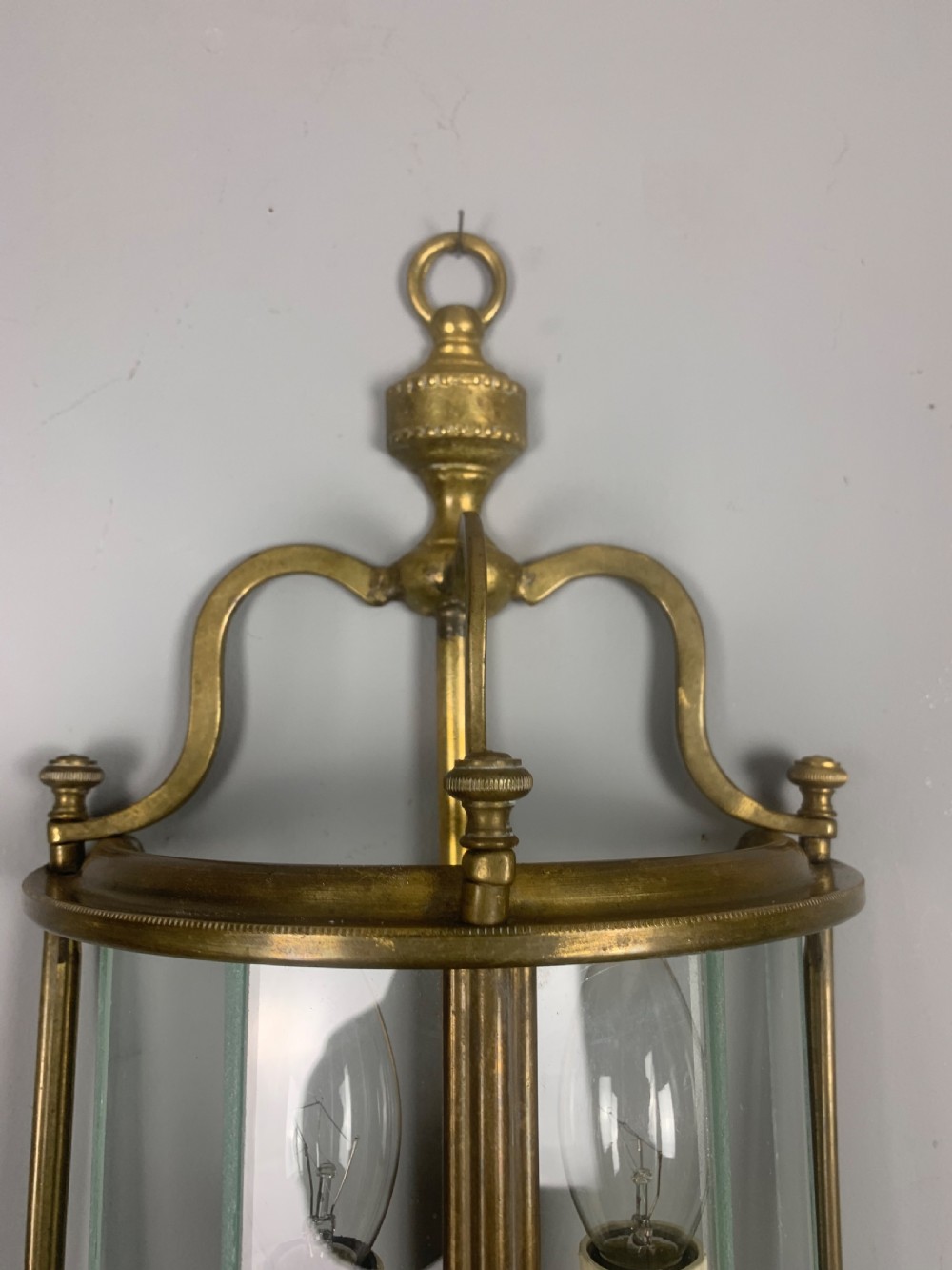 Single English Brass Half Wall Lantern Wall Light  View IV