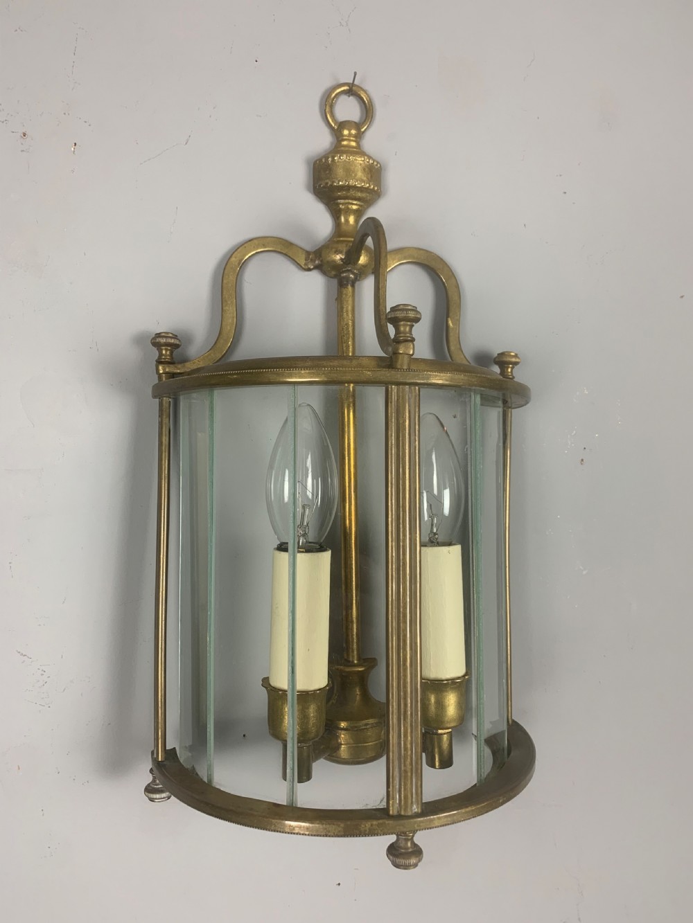 Single English Brass Half Wall Lantern Wall Light  View VI