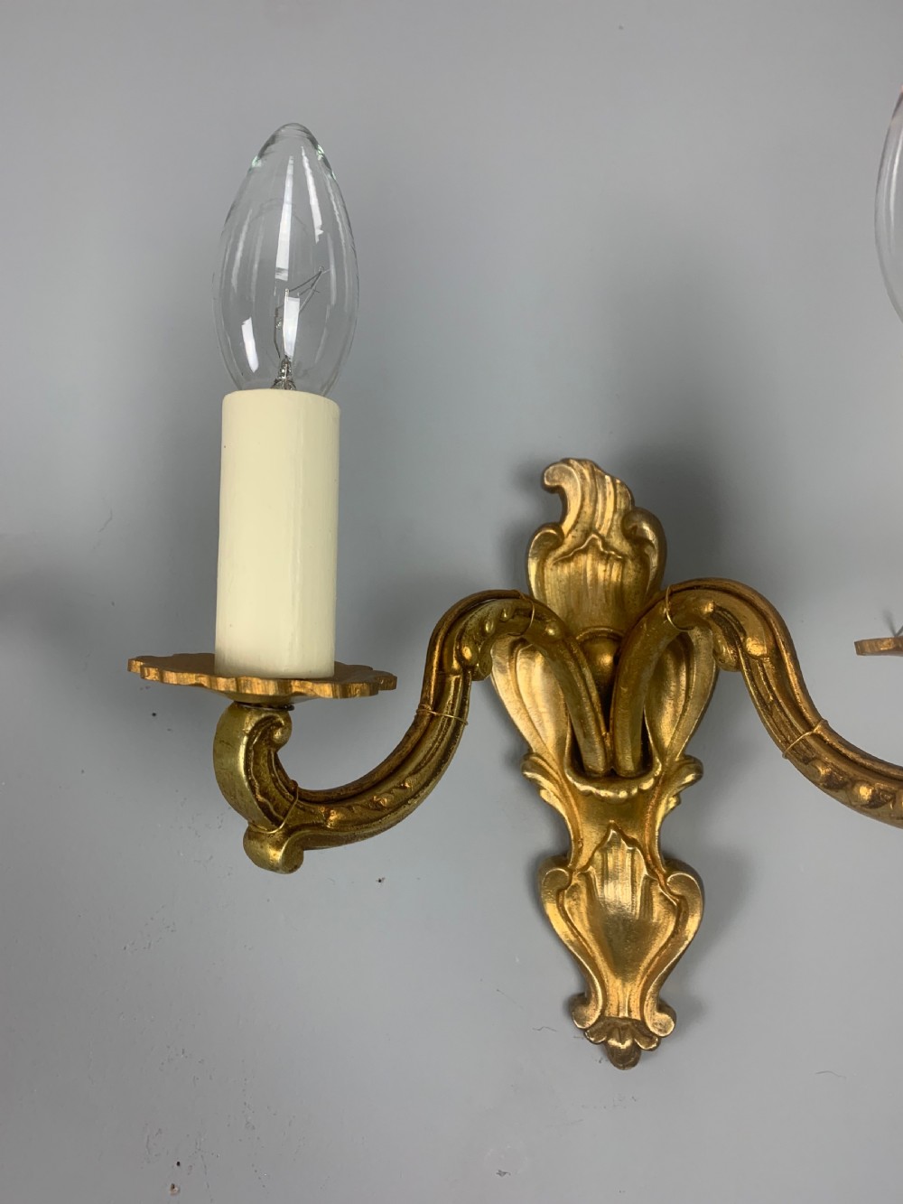 French Gilded Twin Arm Antique Wall Lights View III