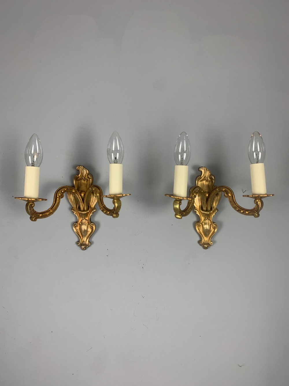 French Gilded Twin Arm Antique Wall Lights View IV