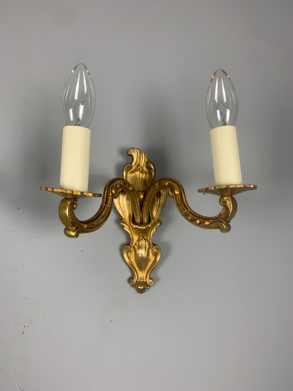 French Gilded Twin Arm Antique Wall Lights View V