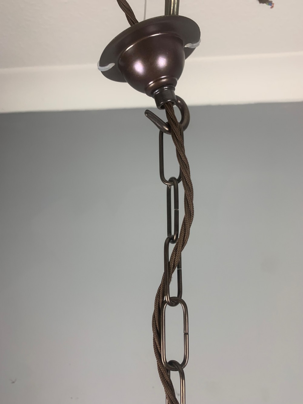 French Aged Brass 6 Arm Antique Birdcage Chandelier View II