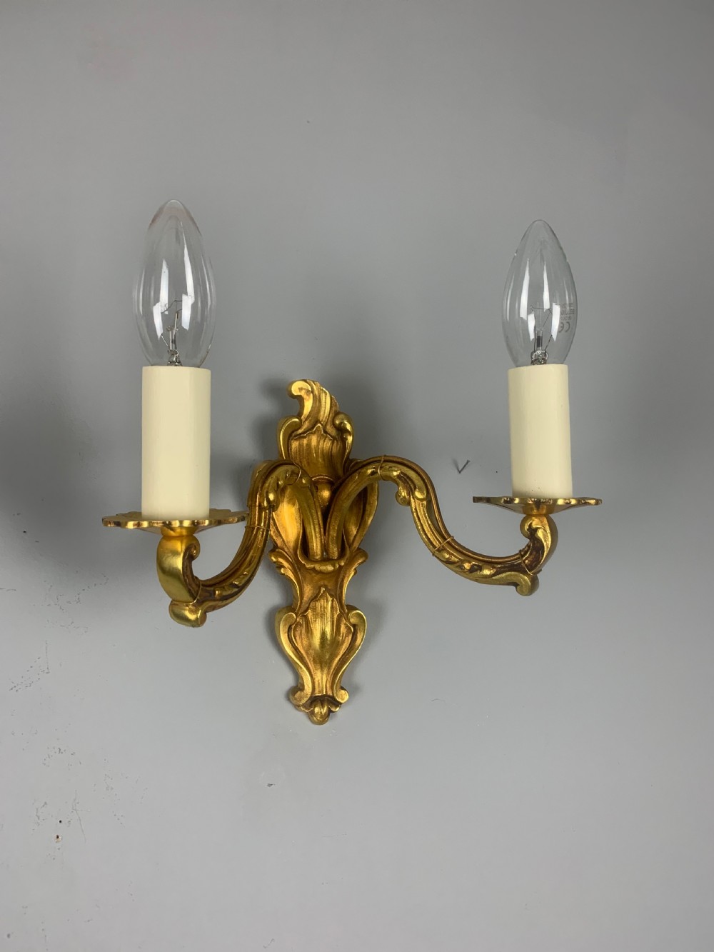 French Gilded Twin Arm Antique Wall Lights View IV