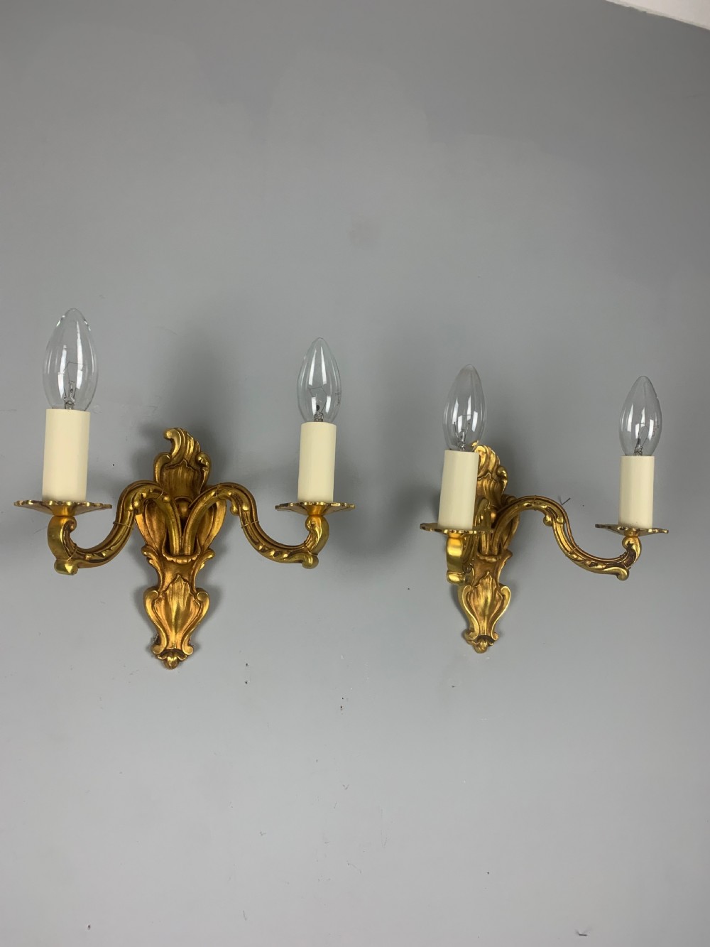 French Gilded Twin Arm Antique Wall Lights View VI
