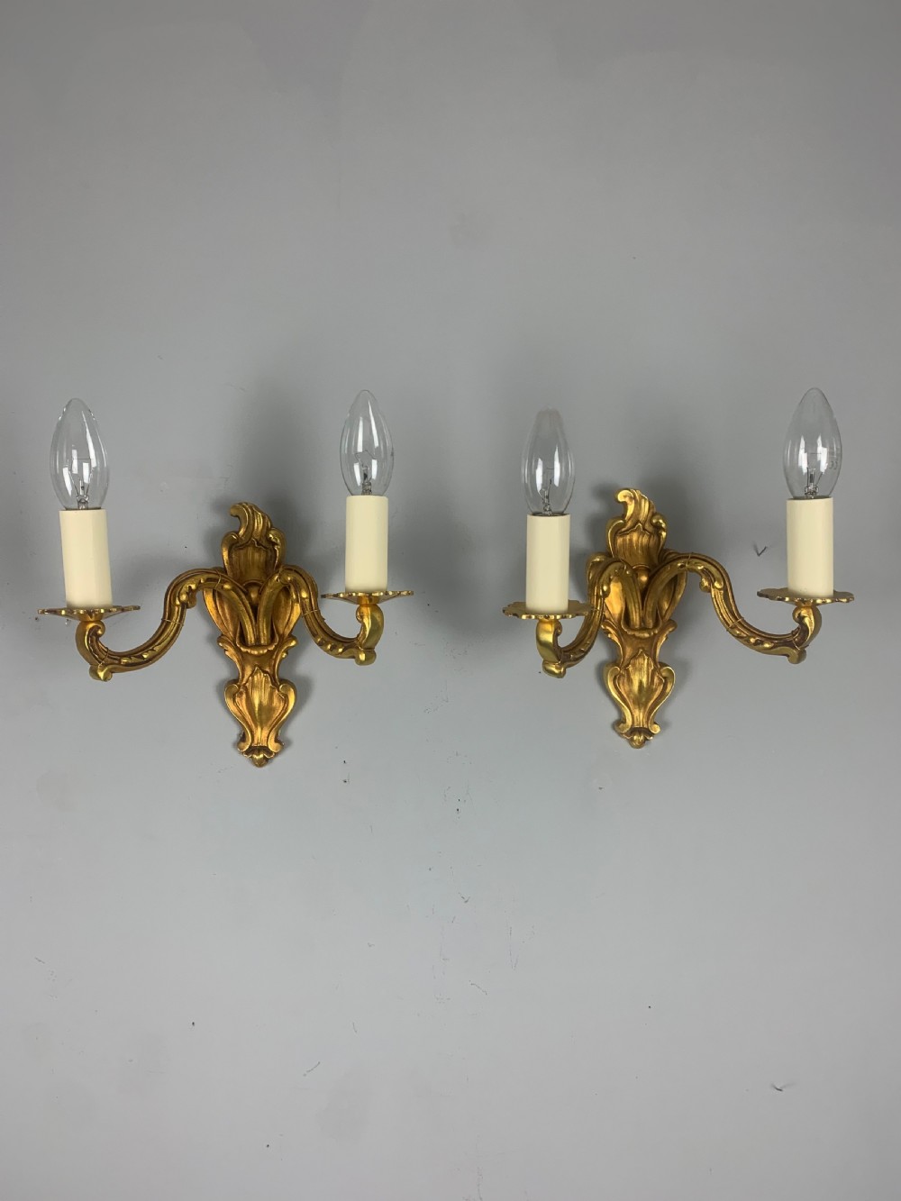 French Gilded Twin Arm Antique Wall Lights View VIII