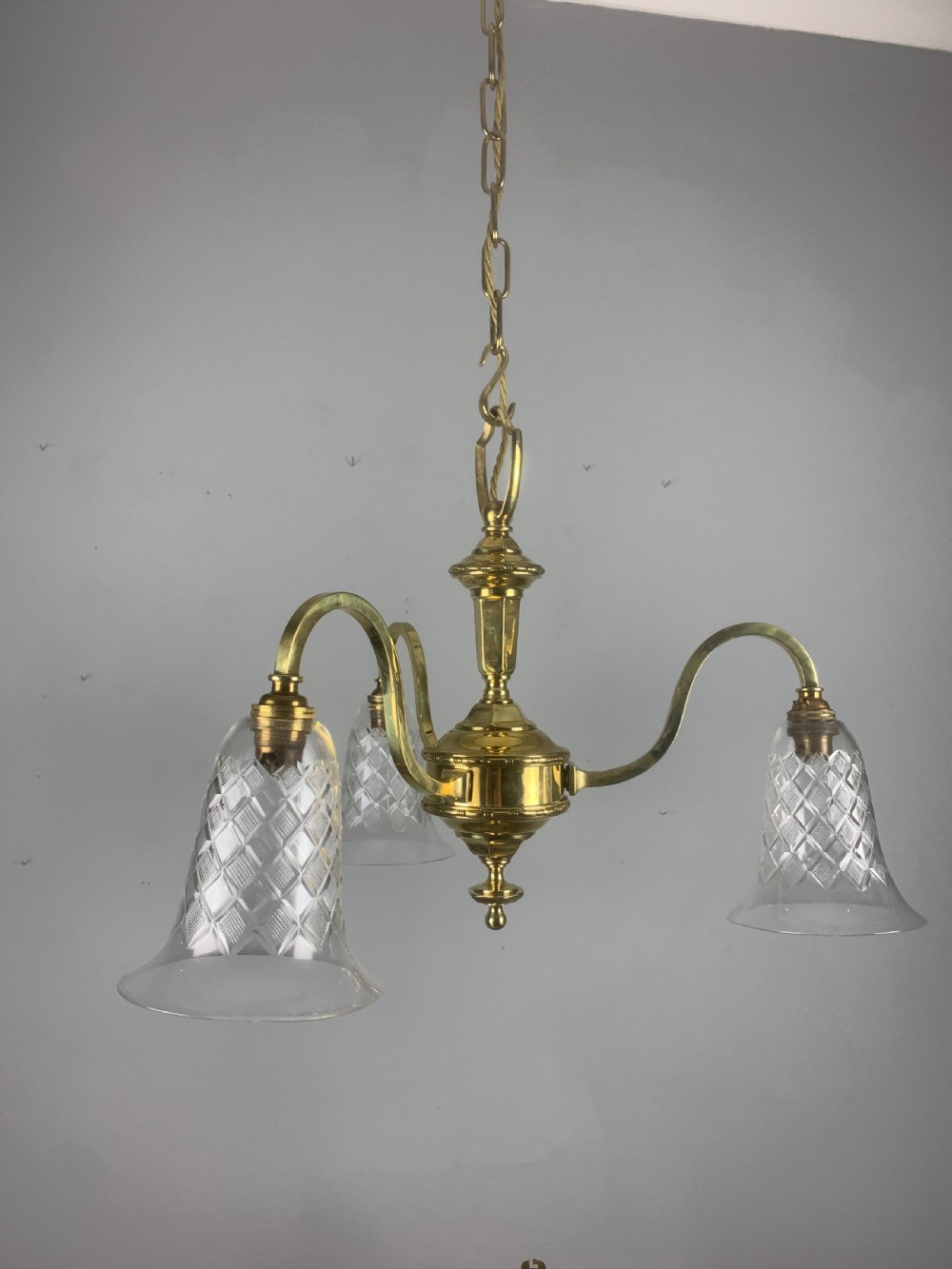 Edwardian 3 Light Chandelier with Shades View V