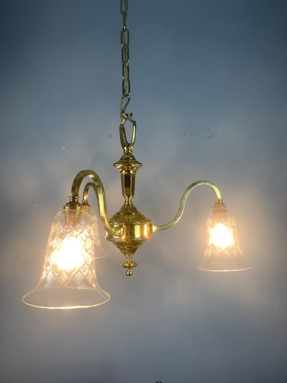 Edwardian 3 Light Chandelier with Shades View VI