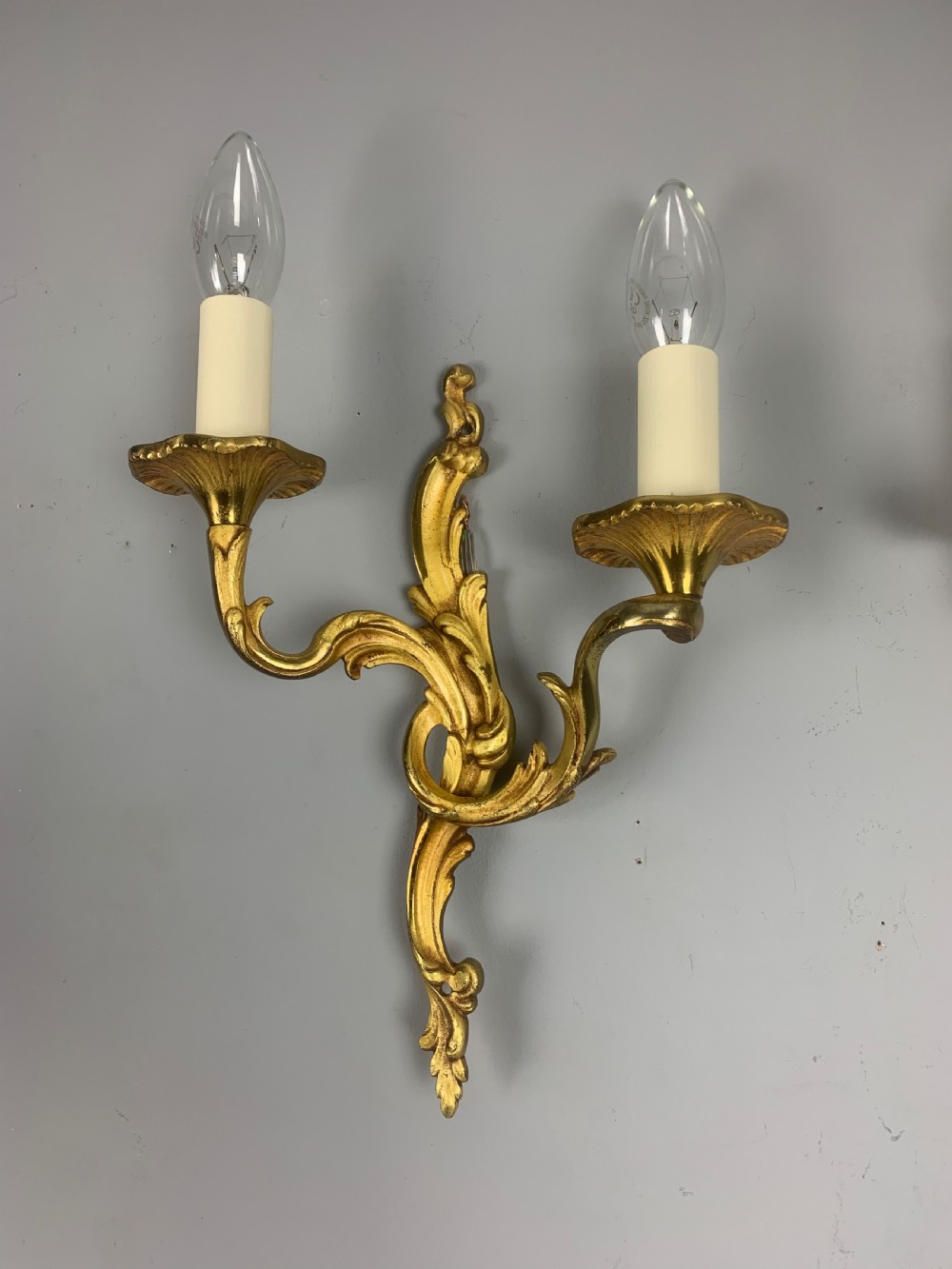 French Gilded Twin Arm Antique Wall Lights View II